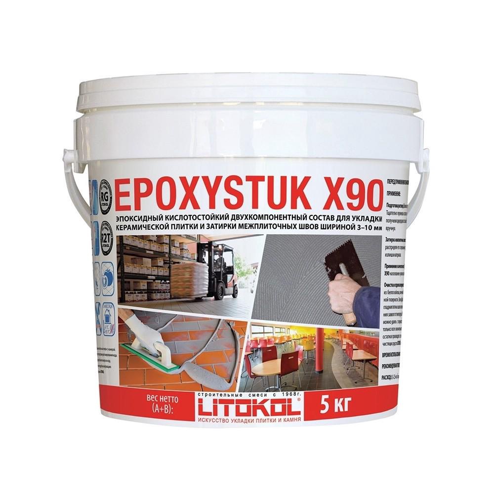 EPOXYSTUK X90 Grigio Perla С.30-затир.состав 5kg bucket ZZ Litokol Epoxys n043626, фото 1