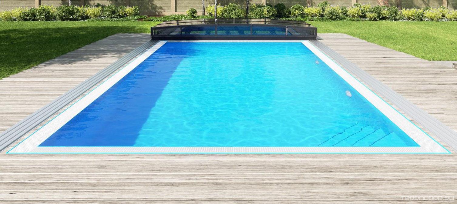 Керамогранит Porcelain Mosaic Swimming Pools Плитка синяя Q003 глянцевая 24.4х11.9 Синий, фото 1