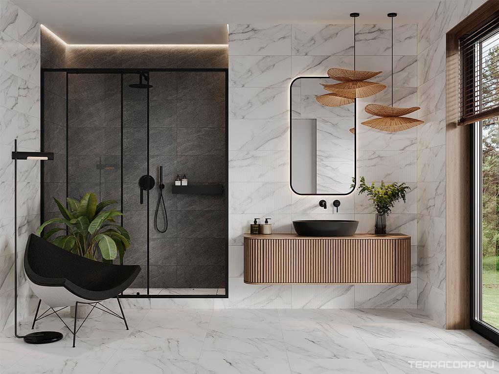 Керамическая плитка Gracia ceramica Коконат Каррара сер мат верх 01 30x60 Серый, фото 1