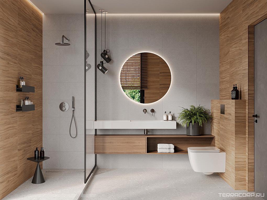 Керамическая плитка Gracia ceramica Андо Стоункрит сер верх 01 30x60 Серый, фото 1