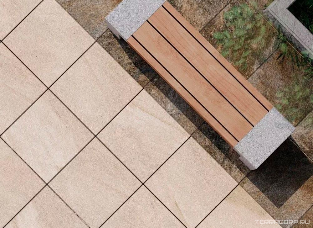 Керамогранит Zerde 2 CM Sand stone beige 58x58 Бежевый, фото 1