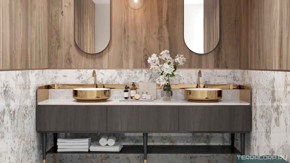 Керамогранит Pamesa CR Scandic Cr. Scandic Gold Leviglass (п.п.) 60X120 Комбинированный, фото 1