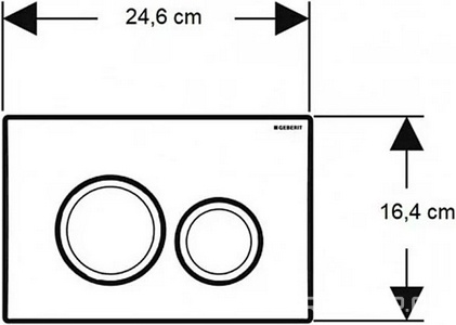 Клавиша смыва монтажного элемента для инсталляции, хром матовый,   ZZ Geberit Delta 115.127.46.1