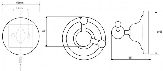 Крючок двойной, (цв.бронза),  ZZ Bemeta Retro 144106037