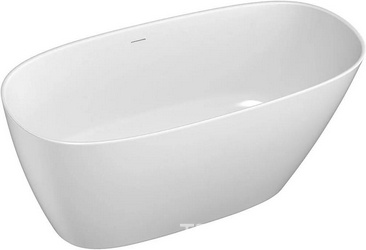 Ванна 1500x750xh605мм, отдельностоящая, литой камень S-Sense, глянец, интегрированный слив-перелив, нажимной д/к в цвет ванны, Sofia ZZ
