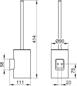 Ёрш настеный, колба хрусталь матовый, вставляемая пластиковая колба, держатель цв.хром, с клеевым комплектом,  ZZ Keuco Aveno 14664 019000