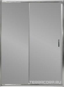 Дверь для душа, в нишу 1400хh1950мм, раздвижная, 1 дверь, 1 неподв.секция, правая/левая, (стекло Шиншила 5/4мм, фурн.цв.хром), Uno ZZ BelBagno Uno-195 UNO-195-BF-1-140-CH-CR