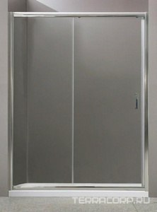 Дверь для душа, в нишу 1400хh1950мм, раздвижная, 1 дверь, 1 неподв.секция, правая/левая, (стекло Шиншила 5/4мм, фурн.цв.хром), Uno ZZ BelBagno Uno-195 UNO-195-BF-1-140-CH-CR