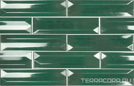 Керамическая плитка APE Ceramica Reality Refraction Palm 7.5x30 Зеленый 