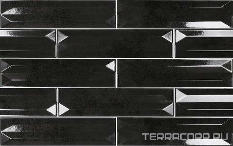 Керамическая плитка APE Ceramica Reality Refraction Night 7,5x30 Черный 