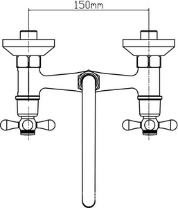 Смеситель для кухни, настенный с поворотным изливом, (цв.хром), 107 ZZ Latuno 105 L10709