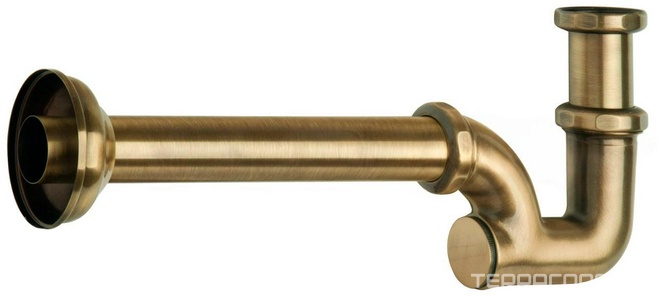 Сифон для биде, 1 1/4, горизонтальная часть 330мм, (металл цв.бронза), Gattoni ZZ Gattoni Универсал 0154/00V0