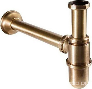 Сифон-стакан для раковины, 1 1/4, горизонтальная часть 275мм, (металл цв.бронза), Gattoni ZZ Gattoni Универсал 0152/00V0