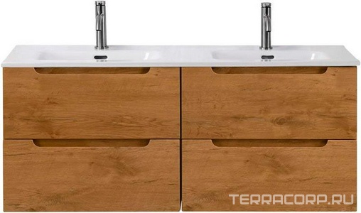 База под раковину подвесная с 4 выкатными ящиками, 1200x460x500мм, без раковины, (цв.Rovere Nature),  ZZ BelBagno Etna ETNA-1200-4C-SO-2-RN