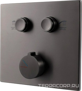 Смеситель для душа встраиваемый в стену, на 2 потребителя, (цв.вороненая сталь), Vincea ZZ Vincea Универсал VSCV-421GM