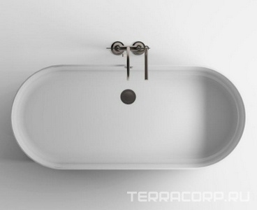 Ванна отдельностоящая 1700x750xh630мм, без слива-перелива, SOLID SURFACE цв.белый мат.полностью,  ZZ Астра-Форм Аквариус Ванна АКВАРИУС 1700х750, SOLID SURFACE бел.мат.полностью