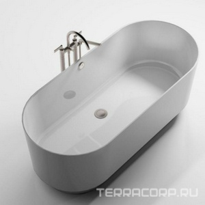 Ванна отдельностоящая 1700x750xh630мм, без слива-перелива, SOLID SURFACE цв.белый мат.полностью,  ZZ Астра-Форм Аквариус Ванна АКВАРИУС 1700х750, SOLID SURFACE бел.мат.полностью