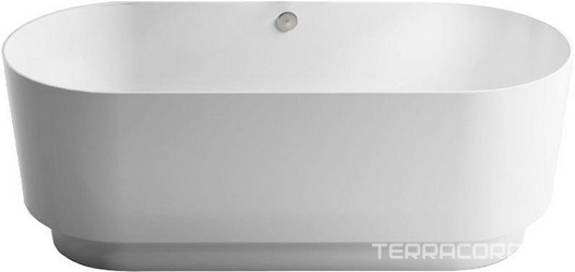 Ванна отдельностоящая 1700x750xh630мм, без слива-перелива, SOLID SURFACE цв.белый мат.полностью, Аквариус ZZ