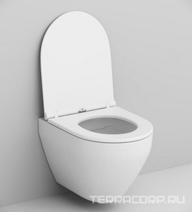 Унитаз подвесной, безободковый, цвет белый, БЕЗ крышки-сиденья арт.C707857WH AMPM spirit v2.0 C701700WH