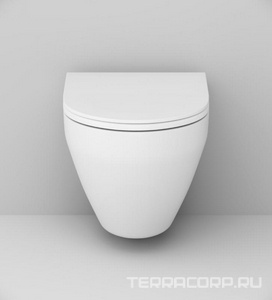 Унитаз подвесной, безободковый, цвет белый, БЕЗ крышки-сиденья арт.C707857WH AMPM spirit v2.0 C701700WH