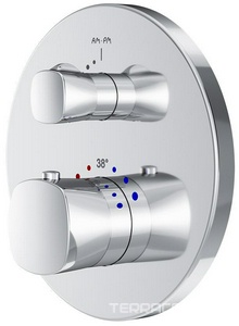 Смеситель для ванны/душа, термостат, встраиваемый в стену, без внутр.части (арт.F100100), хром ZZ AMPM Spirit 2.1 F71A85500