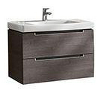 Тумба 787хh420х449мм, д/раковины 800мм,(2 выдв.отдел., 3 контейн.д/акс., 4 алюм.штанги, 2стекл.перег.,креп.в комп.,(цв. FQ дуб графит.) ZZ Villeroy & Boch Subway 2.0 A68900FQ