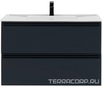 Тумба под раковину, с двумя выкатными ящиками, 1000х460хh643мм, без раковины, (цв.антрацит матовый),  ZZ Allen Brau Eclipse 2.0 1.E1003.AM 2.0