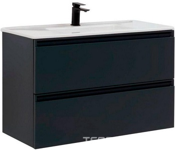 Тумба под раковину, с двумя выкатными ящиками, 1000х460хh643мм, без раковины, (цв.антрацит матовый),  ZZ Allen Brau Eclipse 2.0 1.E1003.AM 2.0