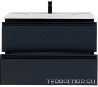 Тумба под раковину, с двумя выкатными ящиками, 1000х460хh643мм, без раковины, (цв.антрацит матовый),  ZZ Allen Brau Eclipse 2.0 1.E1003.AM 2.0