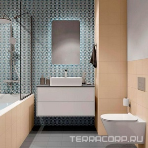 Тумба подвесная 100 см, с 2 выдвижных ящика Push-to-Open, БЕЗ столешницы и раковины, цв.белый глянец Kerama Marazzi Plaza PLB.M.100.2\WHT.V