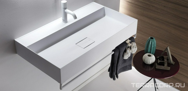 Раковина подвесная 60х45хh12см, крепёж, пробка, крышка слива в компл., (материал CERAMILUX SSL цв.Matt white), QUATTRO.ZERO ZZ Falper Quattro Zero D7H 60