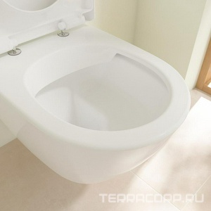 Унитаз подвесной 370х560мм, без внутр. смывн. ободка, без сиденья, скрытый крепёж "SupraFix" в компл., (цв. 01 white),  Villeroy & Boch Subway 2.0 5614R001