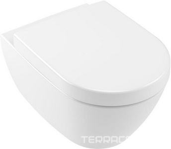 Унитаз подвесной 370х560мм, без внутр. смывн. ободка, без сиденья, скрытый крепёж "SupraFix" в компл., (цв. 01 white),  Villeroy & Boch Subway 2.0 5614R001