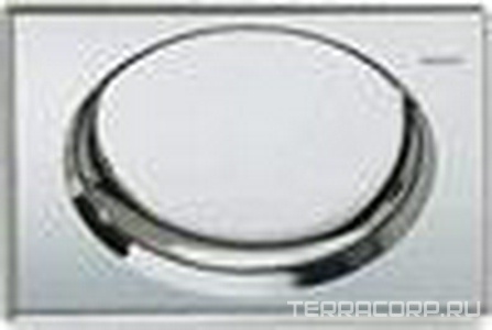 Клавиша смыва "" для системы смыв/стоп,  (рамка:хр.глянц.,кнопка хр.структурн.) пластик XX Geberit Rumba 115.750.КВ.1