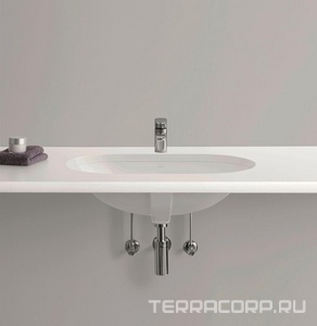 Раковина встраиваемая снизу 600х350мм, без отв.д/смесит., с переливом, крепёж в компл., (цв. 01 белый),  Villeroy & Boch O.Novo 41626001