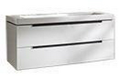 Тумба 987хh524х449мм, д/раковины 1000мм,(2 выдв.отдел., 3 контейн.д/акс., 4 алюм.штанги, 2стекл.перег.,креп.в комп.,(цв. DH Glossy White) Subway 2.0ZZ