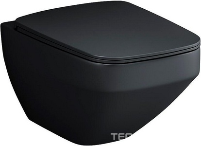 Подвесной унитаз, безободковый, крышка-сиденье микролифт в компл., цв. черный ZZ AMPM Inspire 2.0 C50A1700MBSC