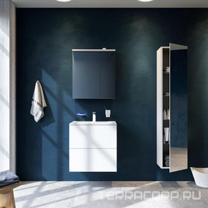 Зеркало-шкаф, 60 см, с подсветкой, правый, белый глянцевый, Spirit ZZ AMPM Spirit 2.0 M70AMCR0601WG