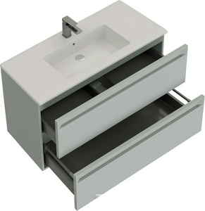 Тумба под раковину, с двумя выкатными ящиками, 800х460хh634мм, без раковины, (цв.папирус матовый),  ZZ Allen Brau Eclipse 2.0 1.E1002.PWM