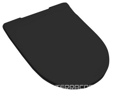 Сиденье для унитаза, с микролифтом, тонкое, (цв. matt black, петли цв.хром),  ZZ ArtСeram File 2.0 FLA014 17