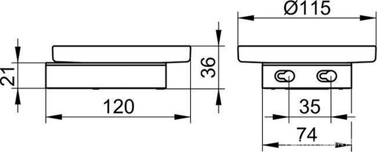 Мыльница настенная, (цв.хром / хрустальное стекло),  ZZ Keuco Smart.2 14755 019000
