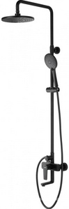 Душевая стойка для ванны/душа, поворотный излив, верхний душ + ручной душ, цв.черный D&K Bayern.Furth DA1523705B18