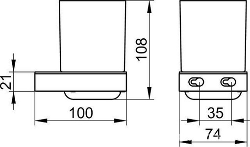 Стакан настенный, (цв.хром / хрусталь),  ZZ Keuco Smart.2 14750 019000