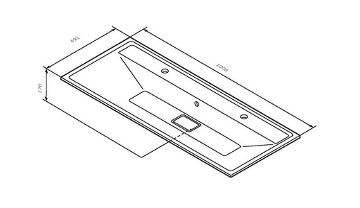 Раковина мебельная для тумбы 120 см, искусств.мрамор, слив-перелив, цв. белый матов. ZZ AMPM Inspire 2.0 M50AWPX1201WG