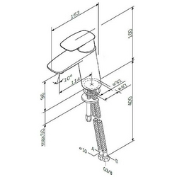 Смеситель для раковины ,  БЕЗ донного клапана, с установочным комплектом, хром AMPM Spirit 2.1 F71A02100