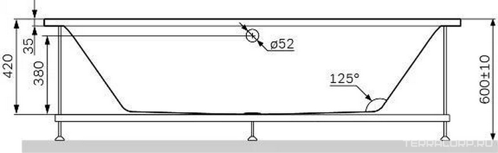 Каркас для ванны W52A-170-075W-A  в комплекте с монтажным набором 170х75 см, ZZ AMPM Inspire 2.0 W52A-170-075W-R