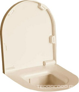 Крышка для унитаза, с микролифтом, без сиденья, литой камень S-Stone, матовый, цв.RAL1014,  ZZ Salini Gemelli 260221MRF / RAL1014 Ivory (Слоновая кость)