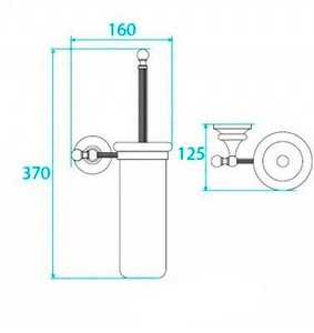 Ерш настенный, колба керамическая, (цв.золото),  ZZ Cezares Olimp OLIMP-TB-03/24-M