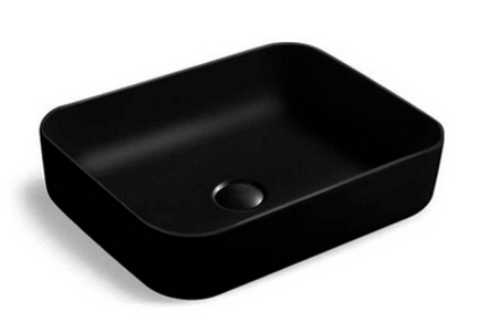 Раковина накладная 500х410х130 мм, без отверстия для смесителя, без перелива, (цв черный матовый), Vincea ZZ Vincea Раковины VBS-105MB