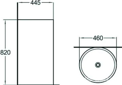 Раковина напольная SL-4006, 46x44,5 смх82 см, БЕЗ отверстия под смеситель, встроенный слив-перелив, цв. белый, ZZ SantiLine SantiLine SL-4006